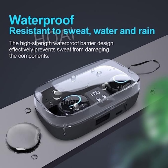 Wireless Headphones- Bluetooth In Ear-Waterproof-Battery Case Charger 5.3 Chip - Picture 7 of 7